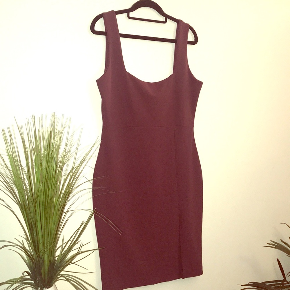 Missguided Square neck Side Split Midi Dress - Picture 4 of 8